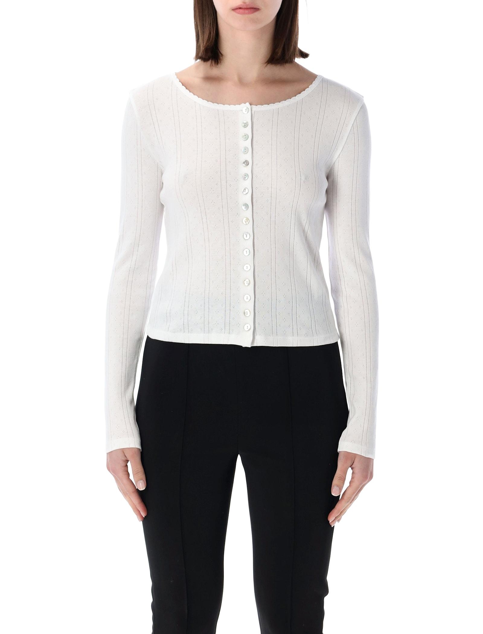 róhe pointelle cropped cotton cardigan