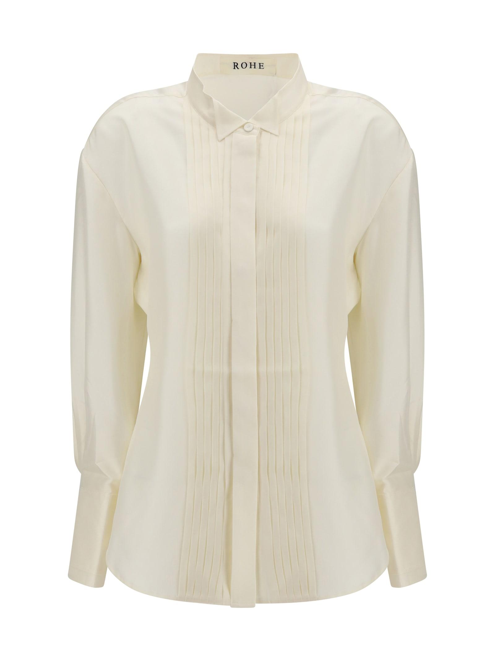 róhe shaped silk tuxedo shirt