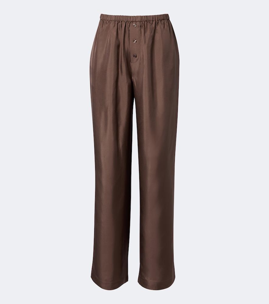 róhe silk satin wide-leg pants