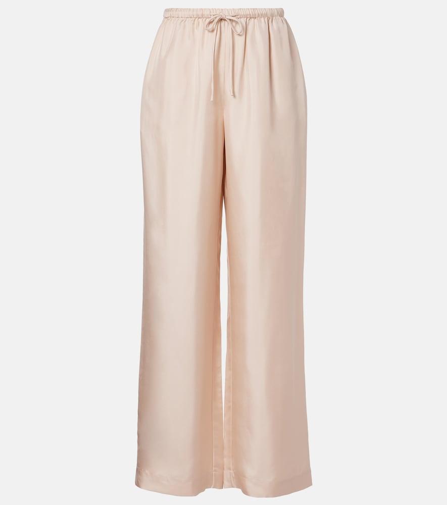 róhe silk twill wide-leg pants