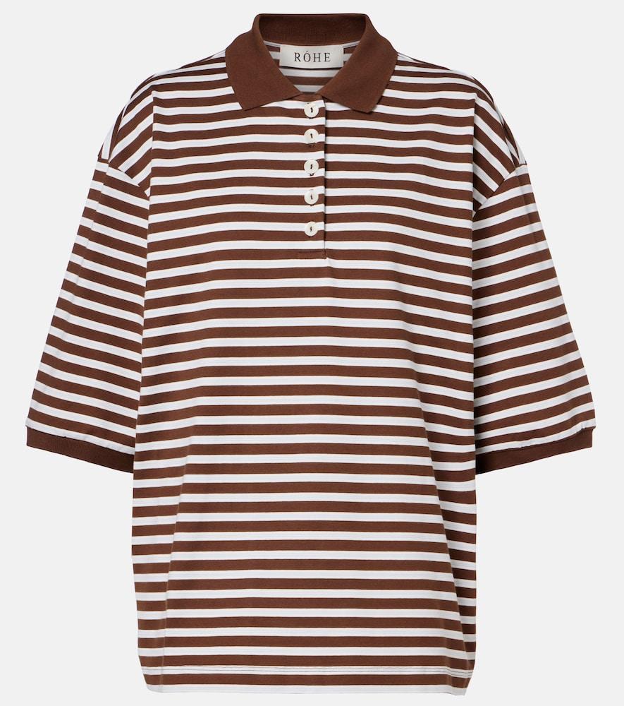 róhe striped oversized cotton polo shirt