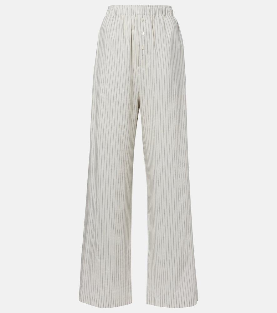 róhe striped silk and cotton wide