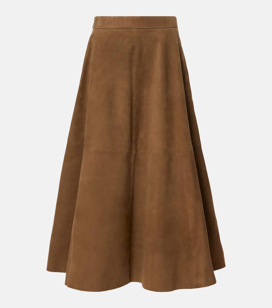 róhe suede midi skirt