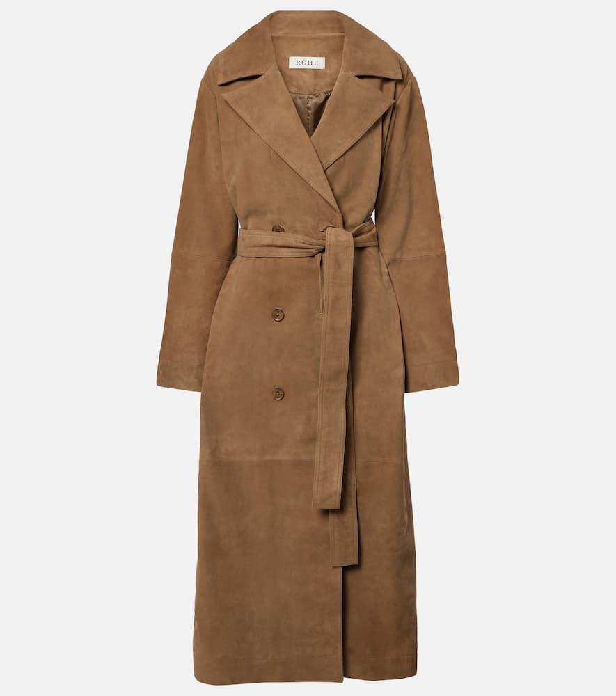 róhe suede wrap coat