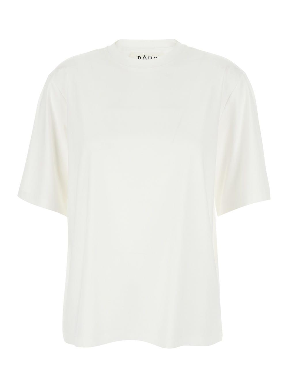 róhe white womens oversized crew neck t-shirt in cotton blend