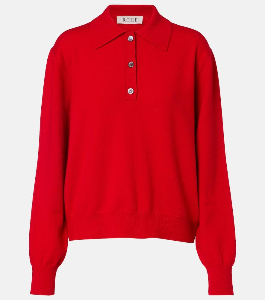 róhe wool and cashmere polo sweater