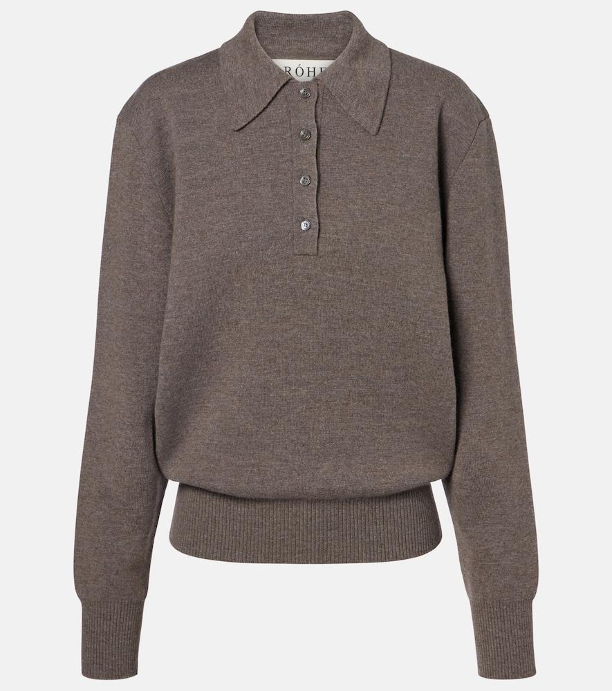 róhe wool and cashmere polo sweater
