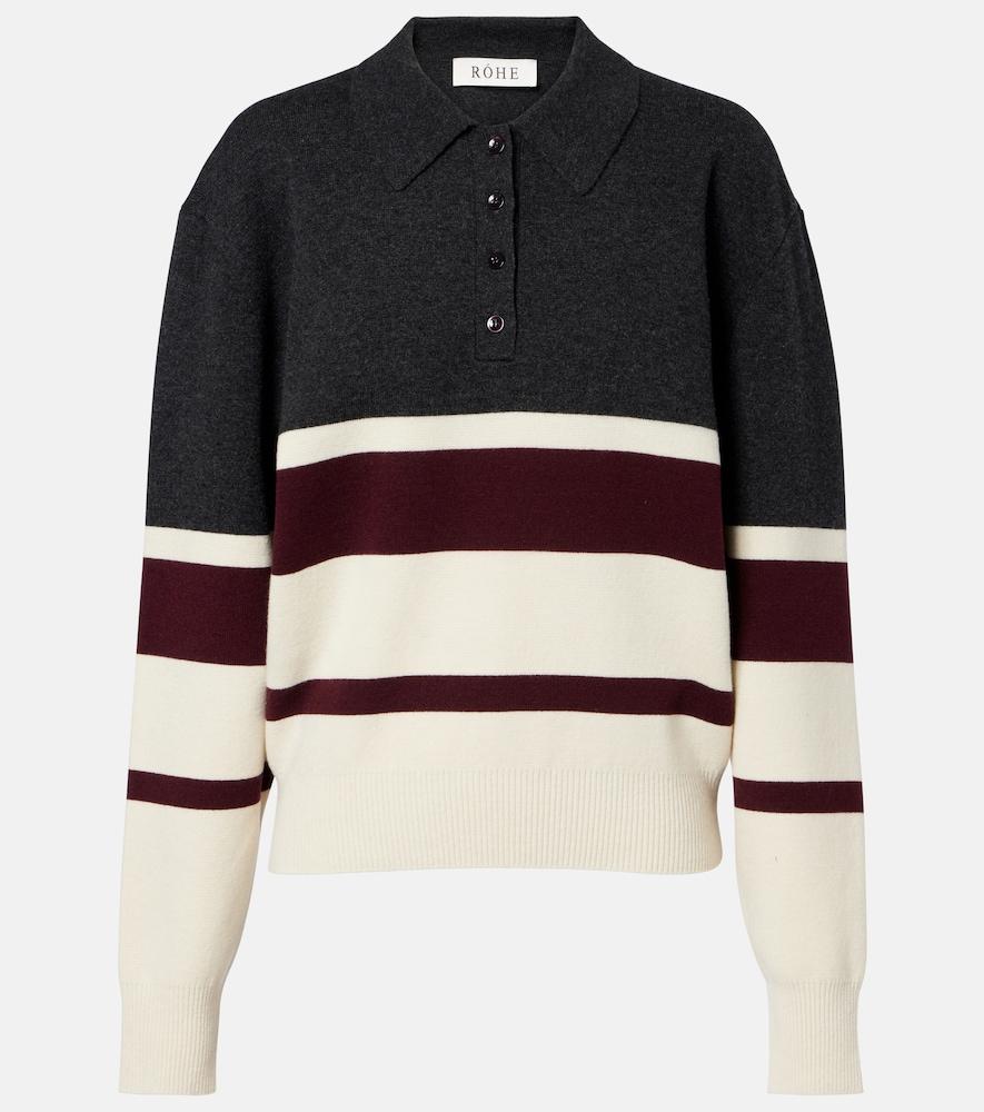 róhe wool and cashmere polo sweater
