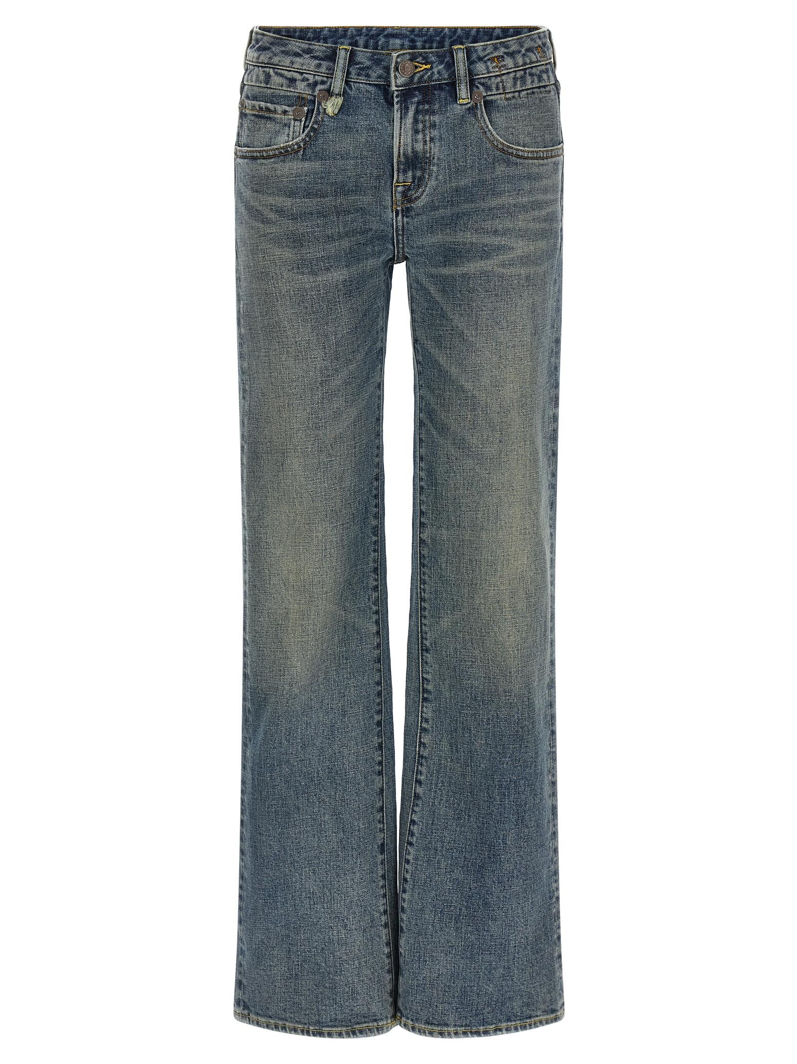 r13 boy flare jeans blue cotton polyurethane - women