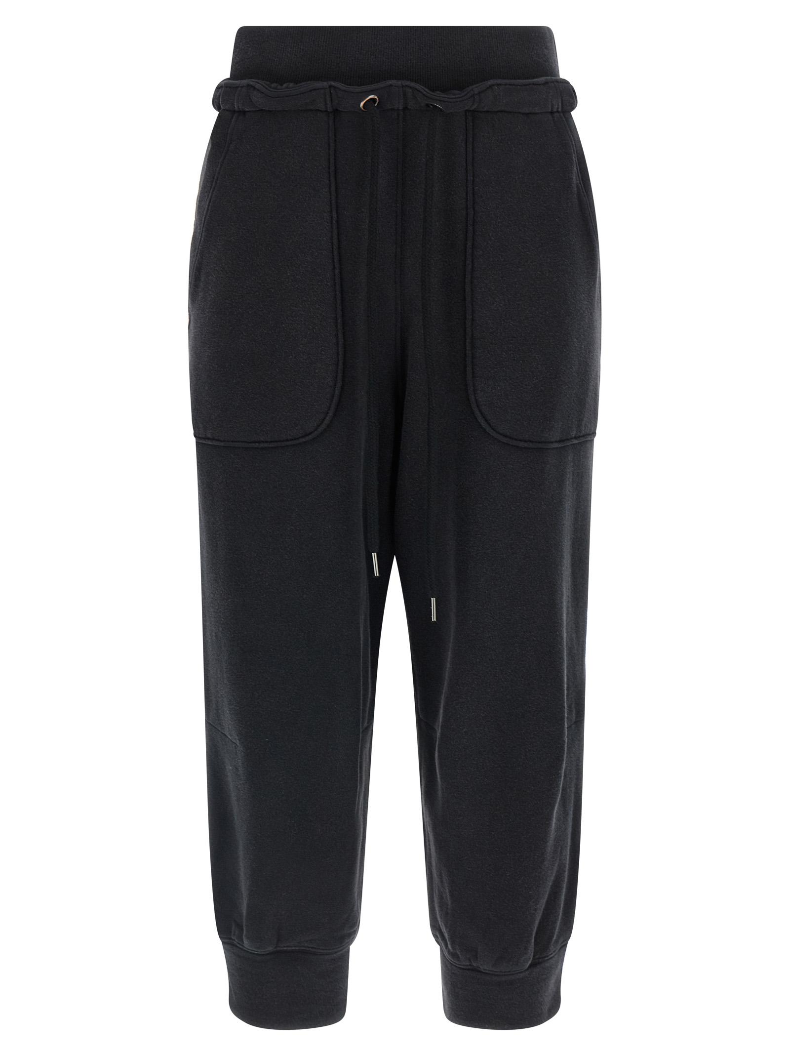 r13 cropped joggers black cotton pant - women