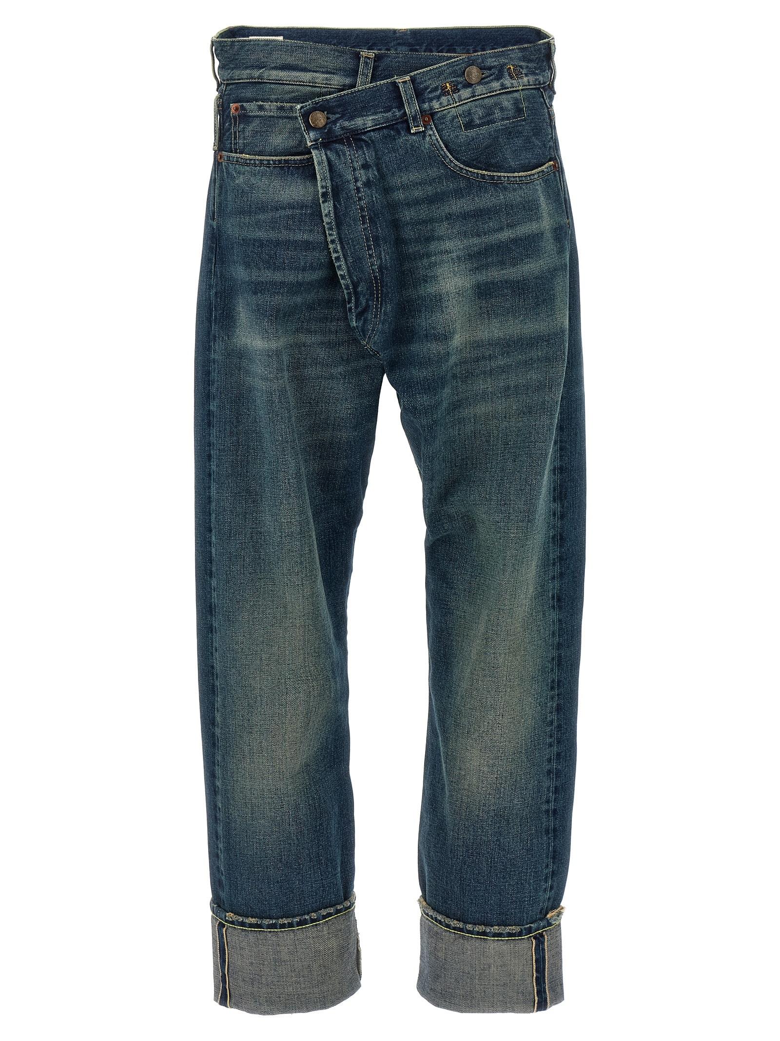 r13 cuffed crossover jeans