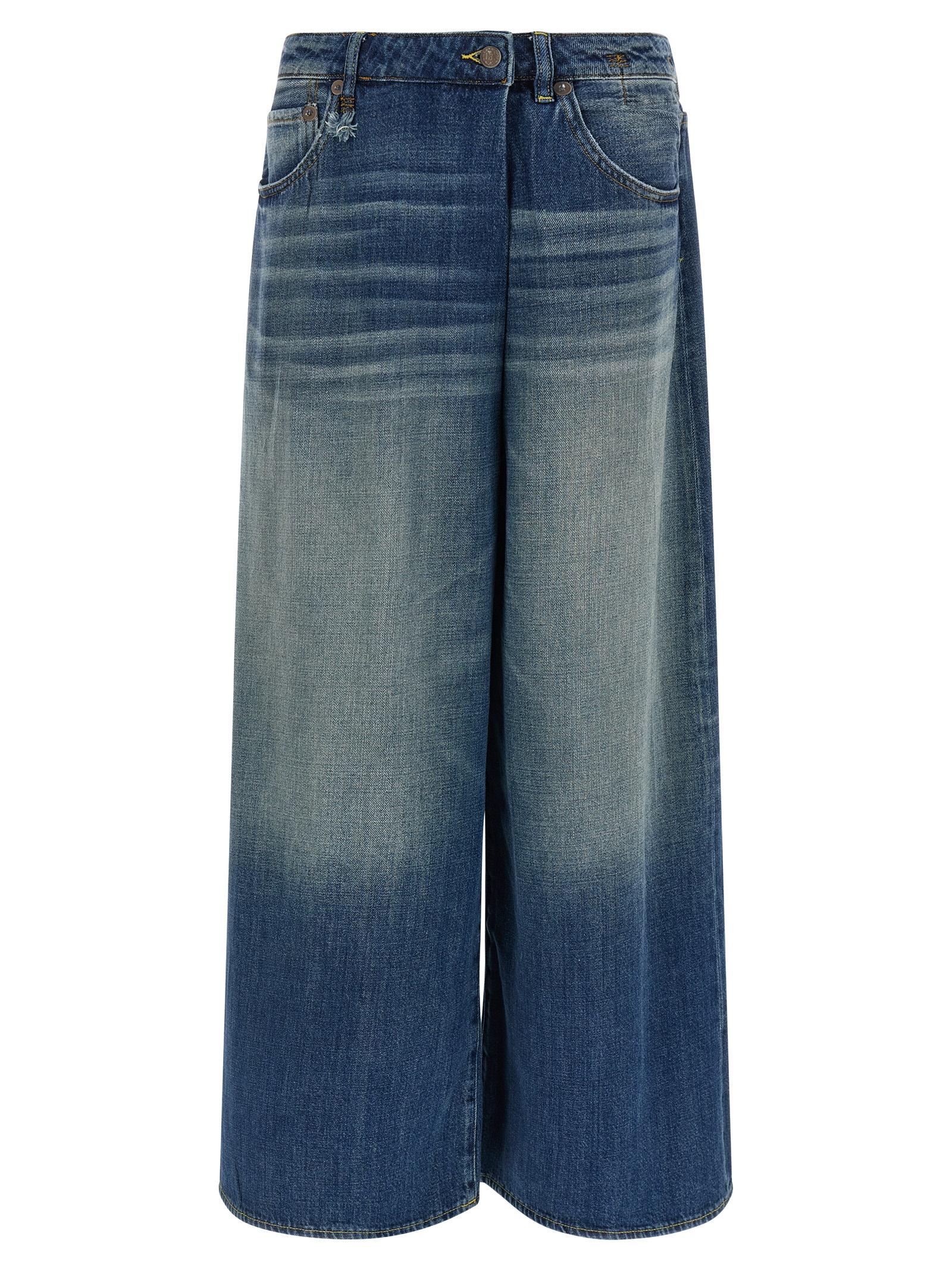 r13 nico wrap jeans blue cotton - women