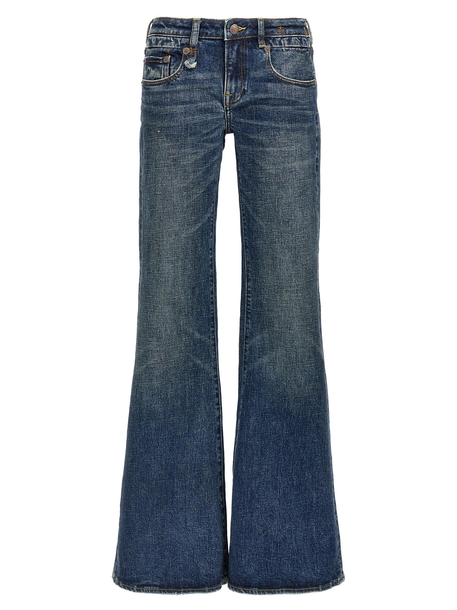 r13 overflow boy flare jeans blue cotton - women