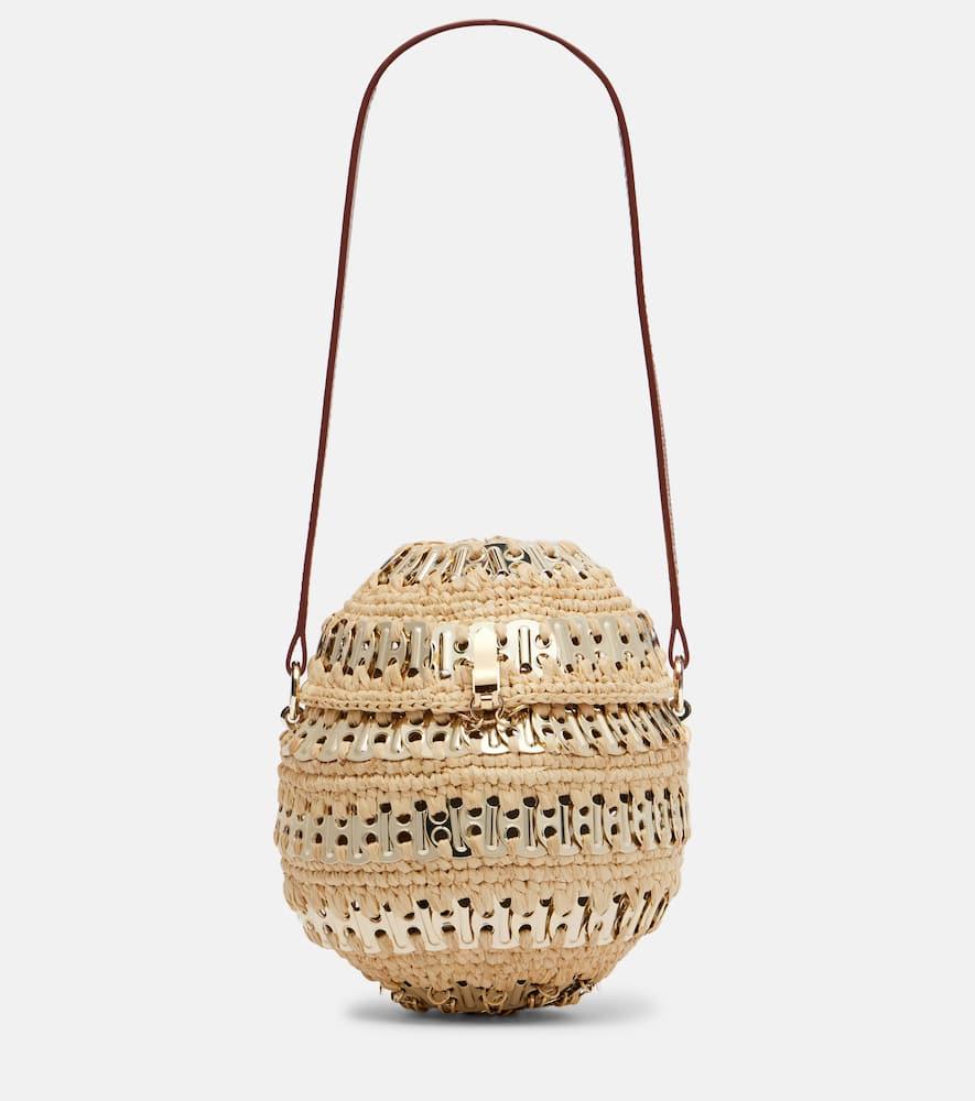 rabanne 1969 embellished raffia shoulder bag