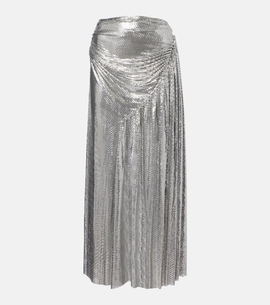 rabanne chainmail draped maxi skirt