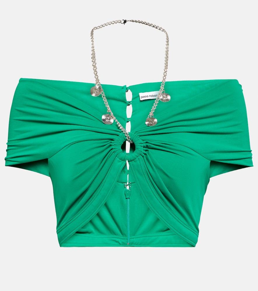 rabanne cutout jersey top