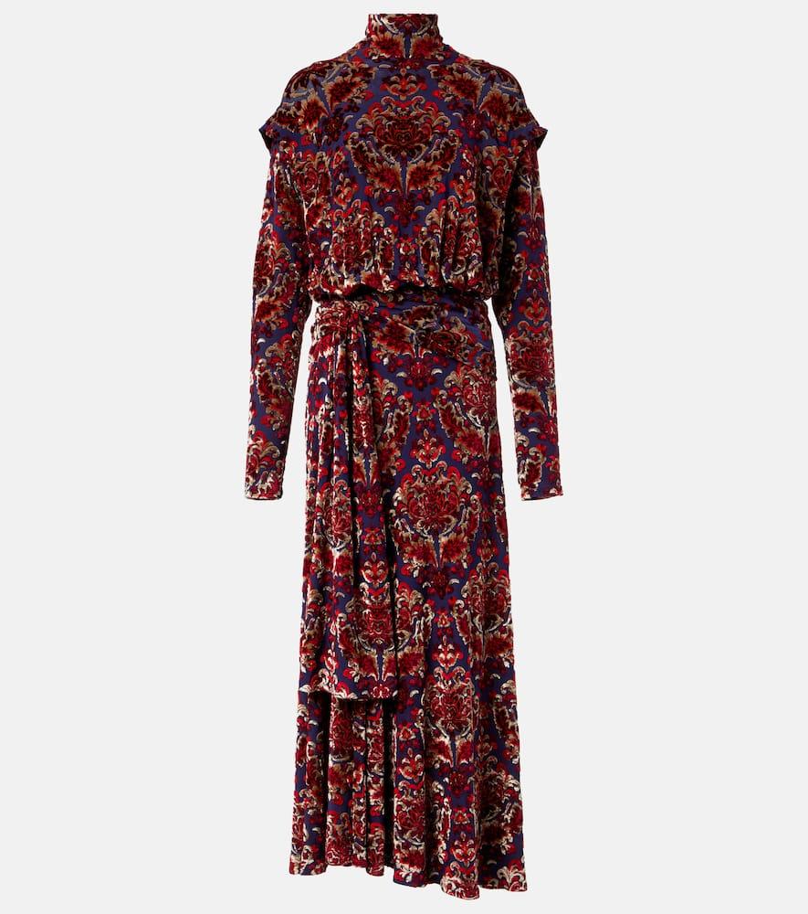 rabanne draped jacquard maxi dress