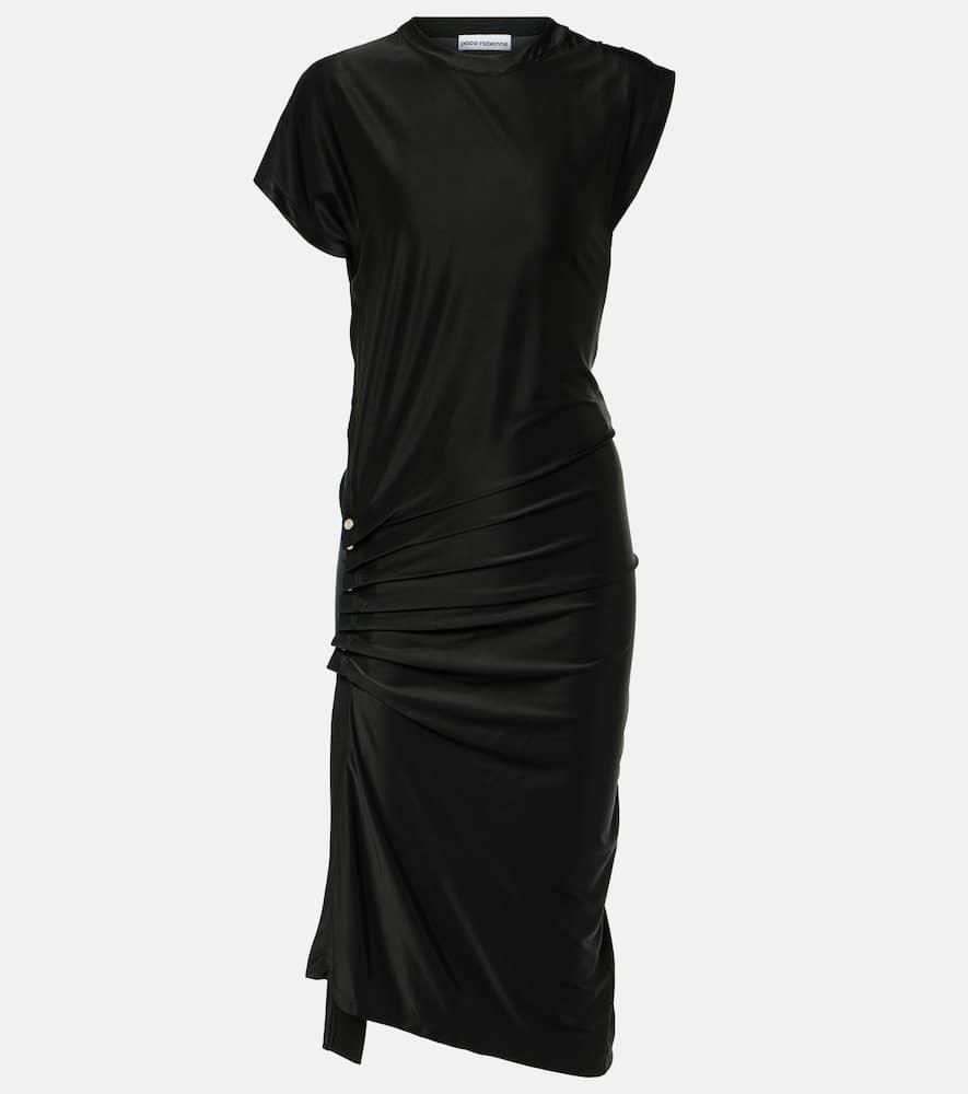 rabanne draped jersey midi dress