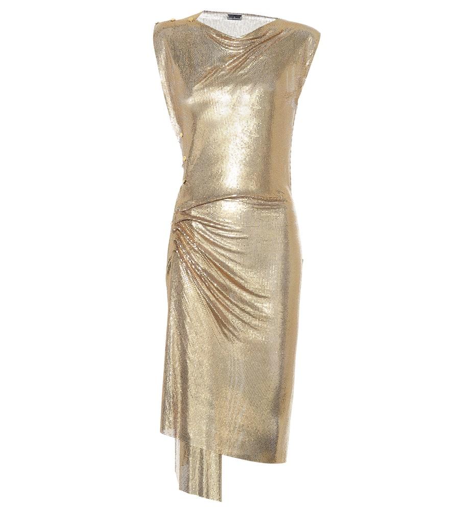 rabanne draped mesh dress