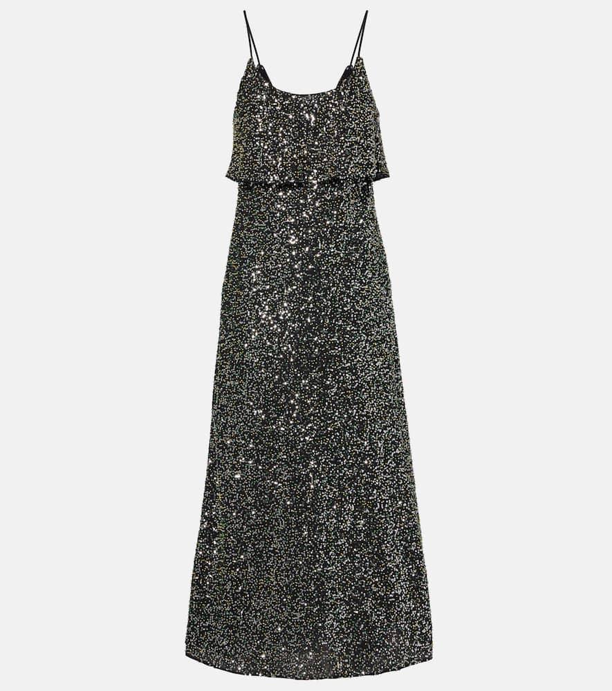 rabanne embellished crêpe slip dress