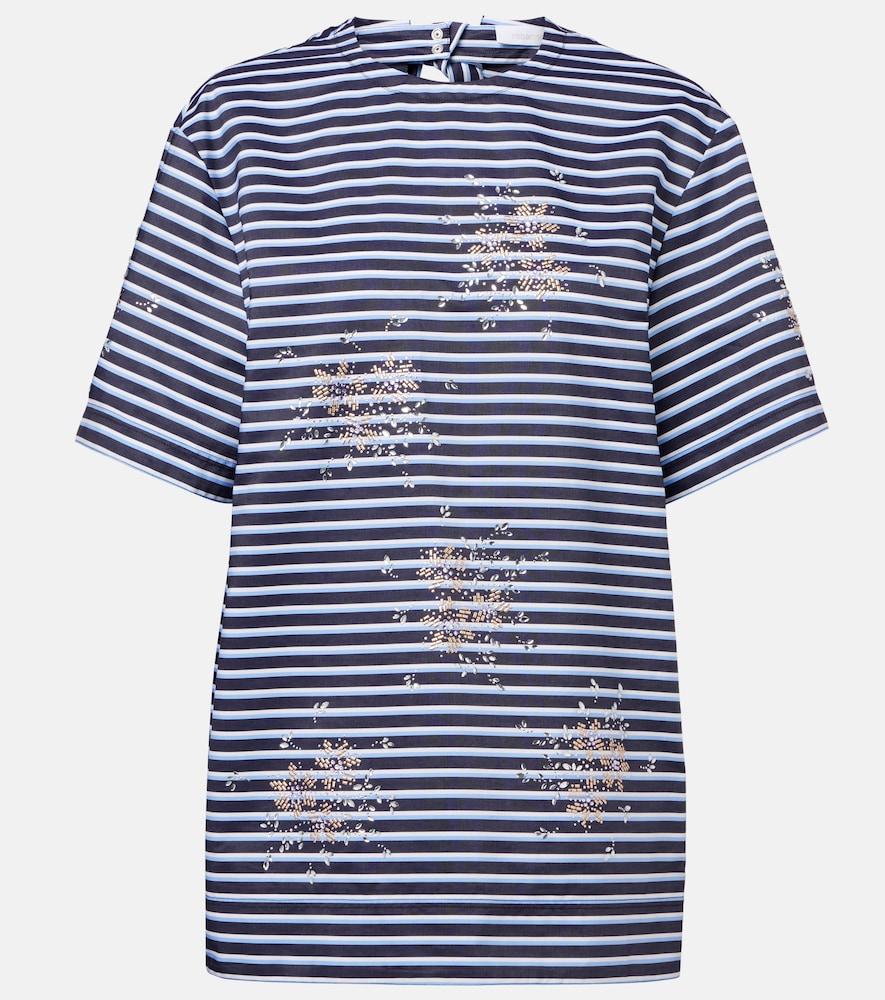 rabanne embellished striped cotton jersey t