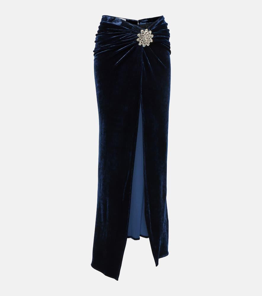 rabanne embellished velvet maxi skirt