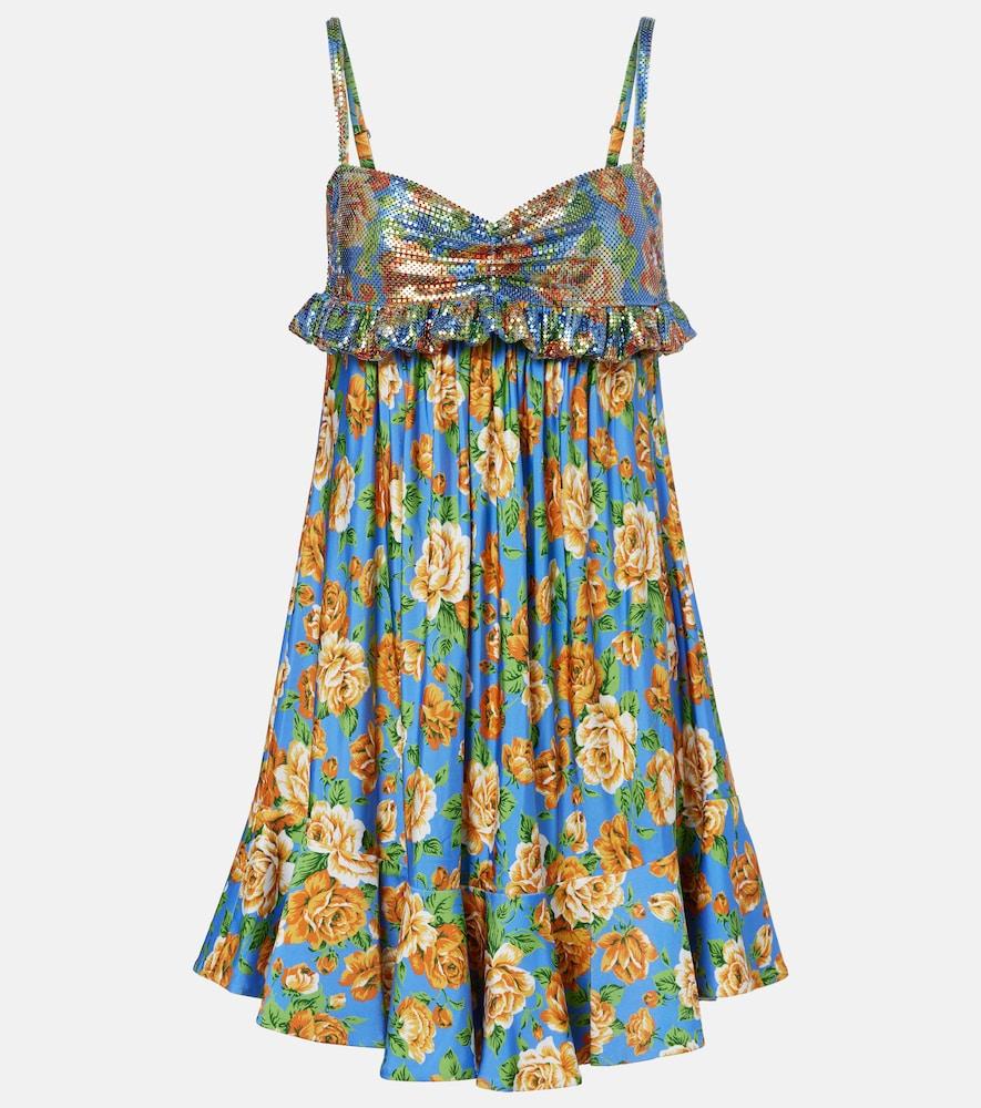rabanne floral chainmail minidress