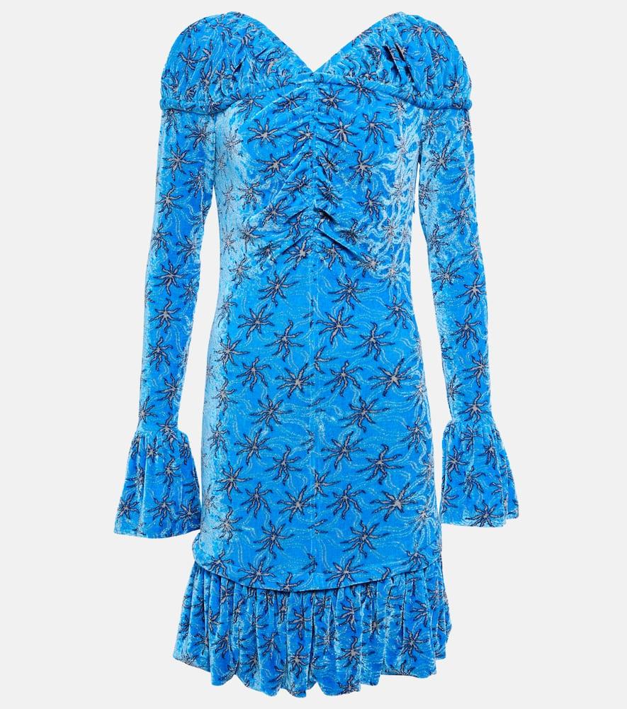 rabanne floral velvet minidress