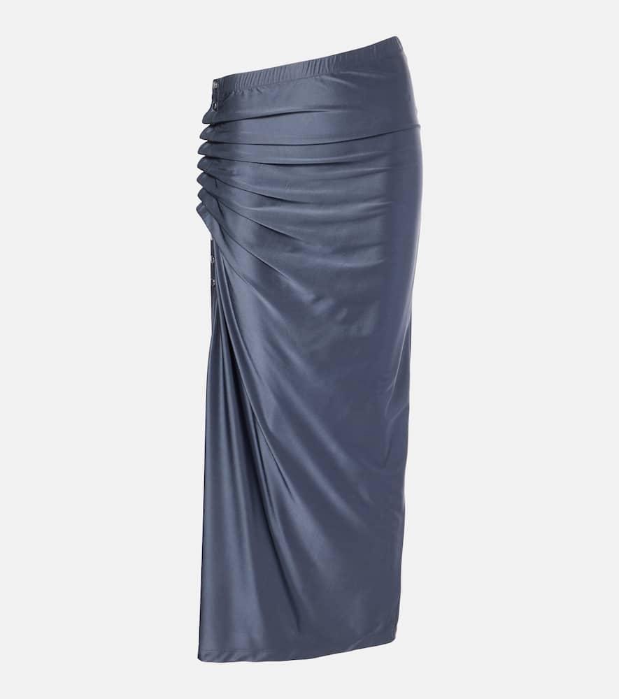 rabanne gathered jersey midi skirt