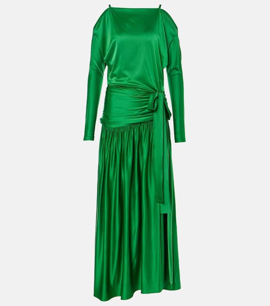 rabanne gathered satin gown