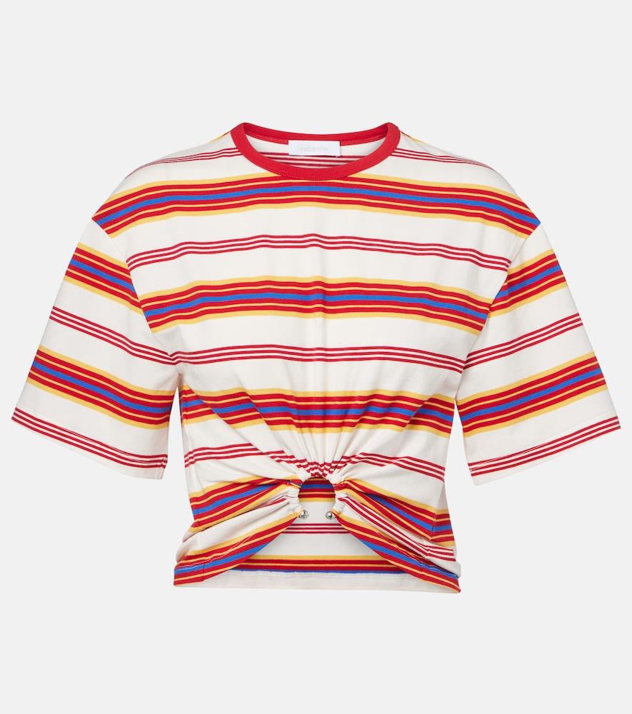 rabanne gathered striped cotton
