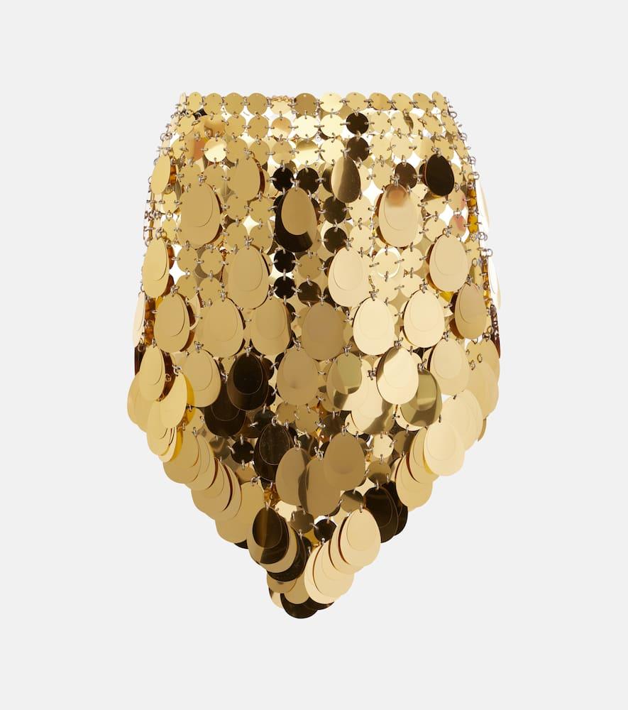 rabanne golden sparkle assembly sequined miniskirt