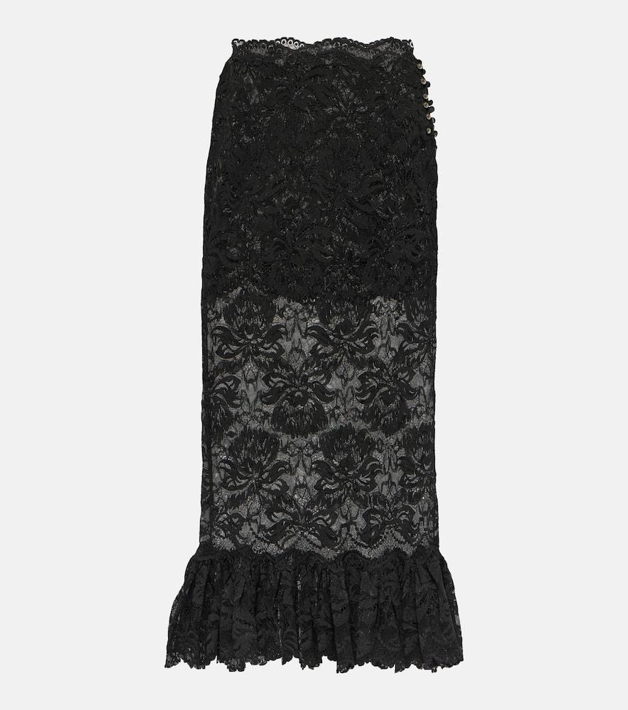 rabanne lace midi skirt