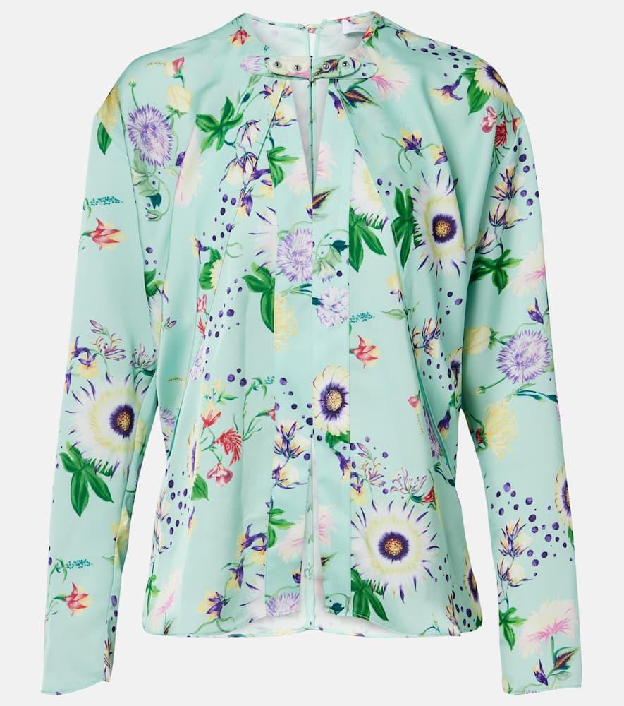rabanne layered floral satin blouse