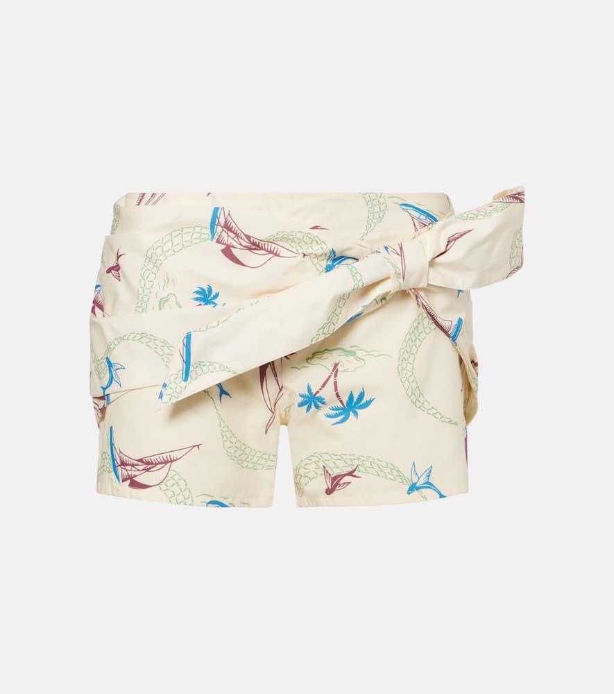 rabanne layered printed cotton shorts