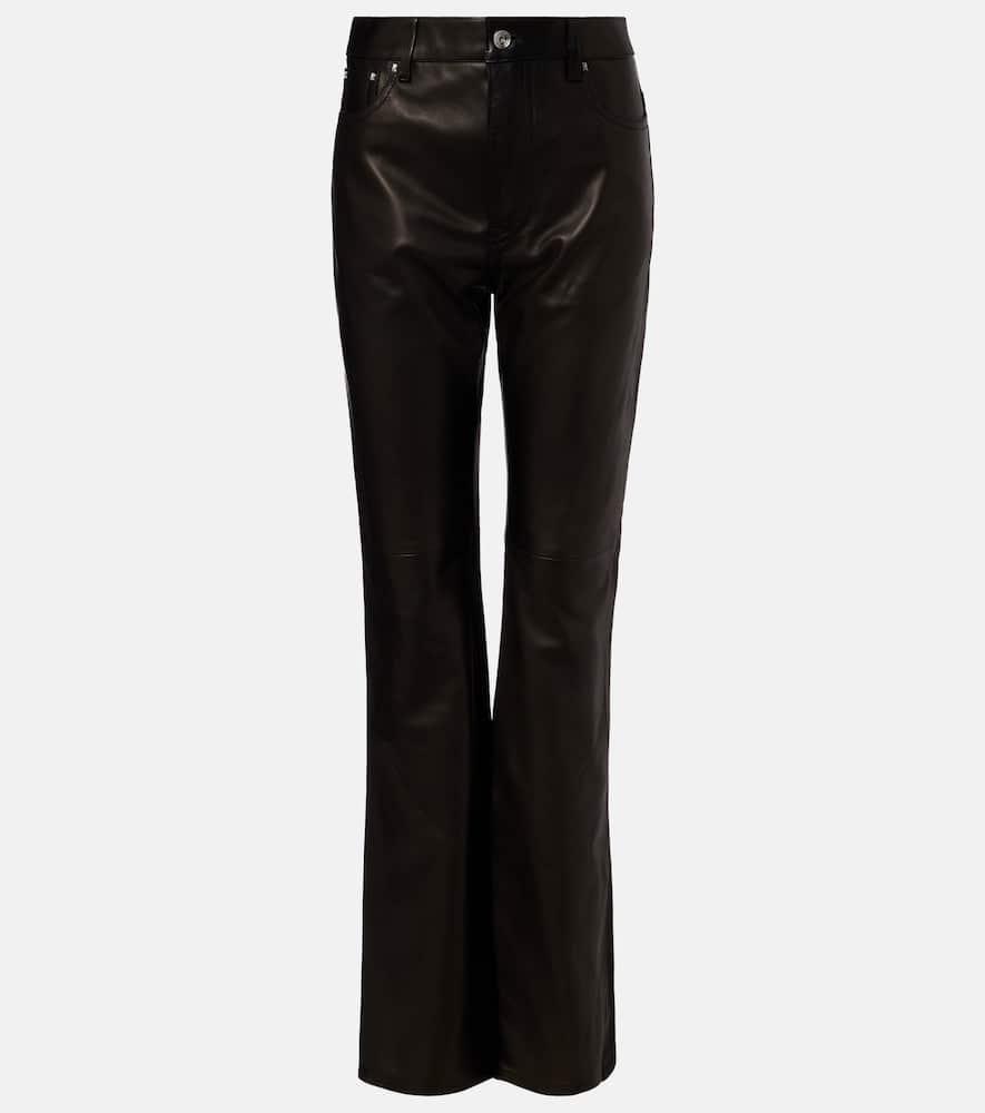 rabanne leather flared pants