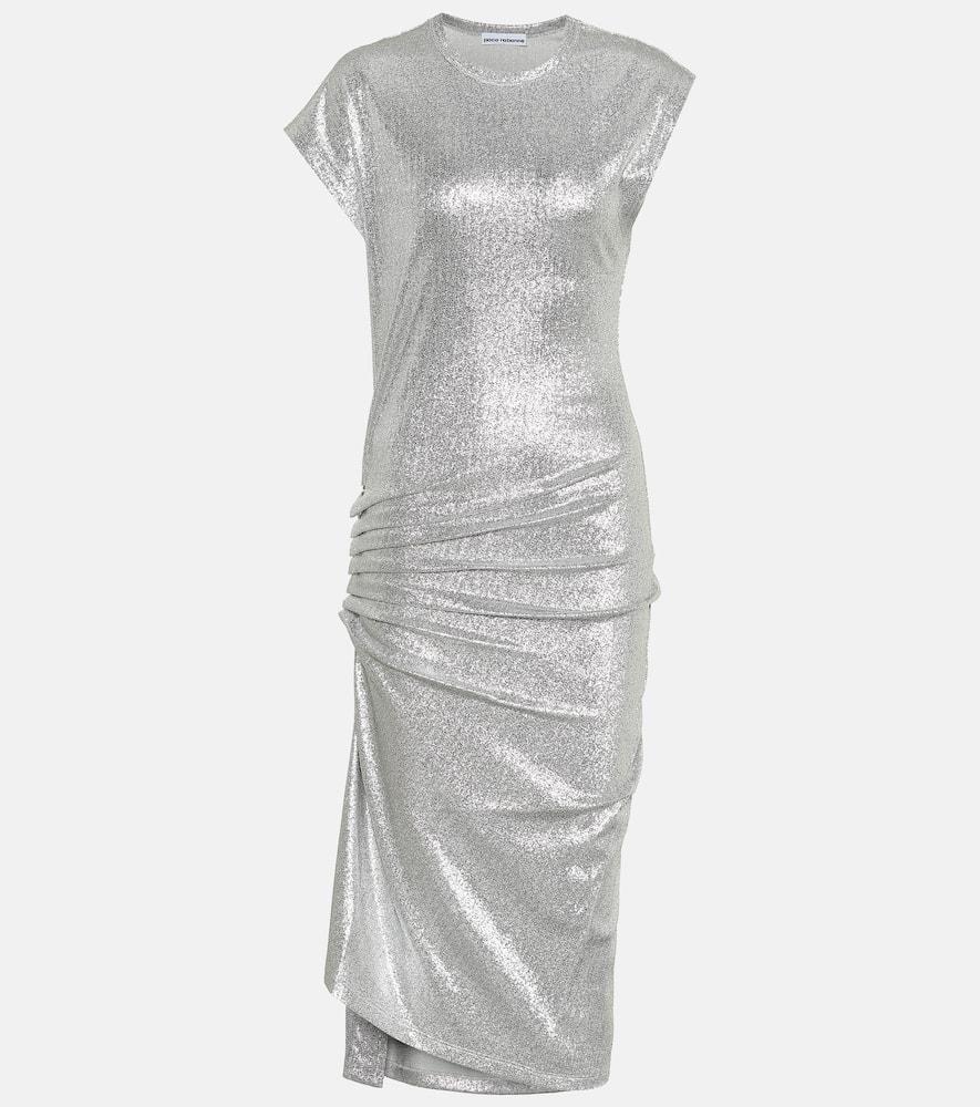 rabanne metallic jersey dress