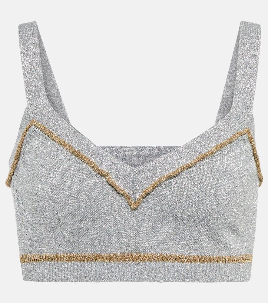 rabanne metallic knit crop top