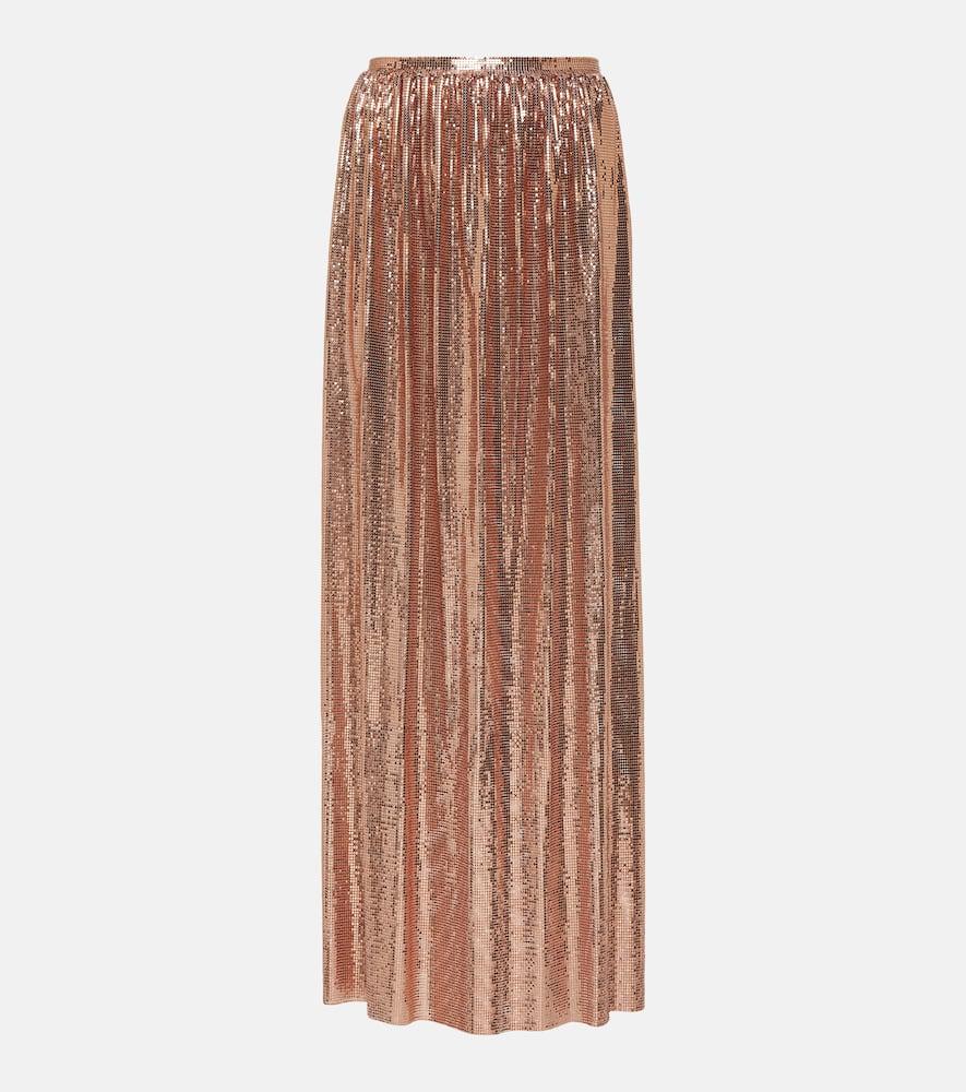 rabanne metallic mesh maxi skirt
