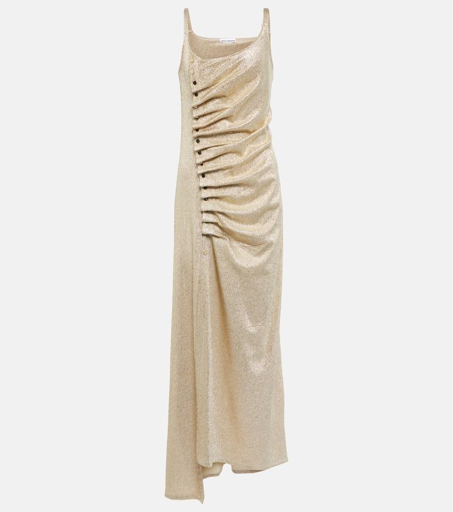 rabanne metallic wrap dress