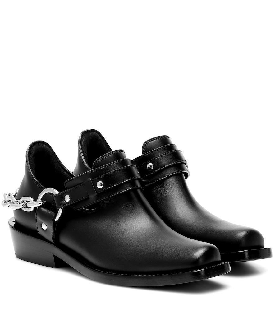 rabanne moto leather ankle boots
