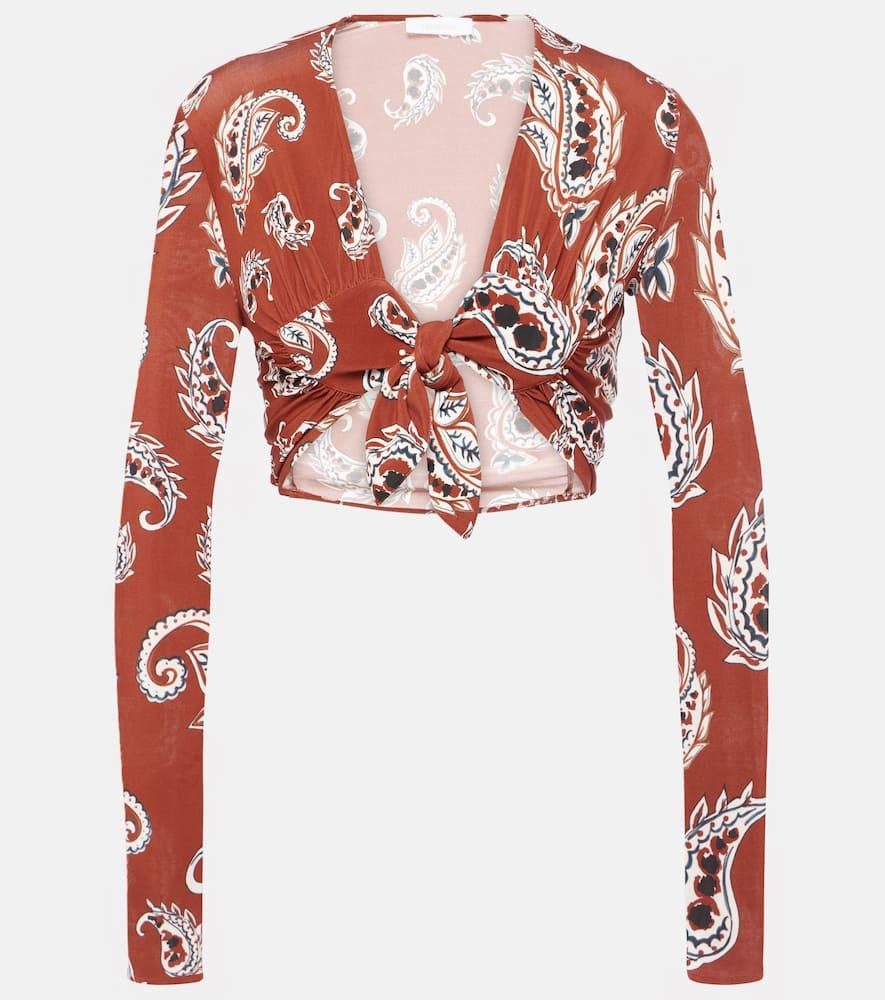 rabanne paisley crop top