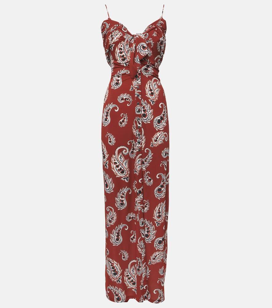 rabanne paisley jersey long dress