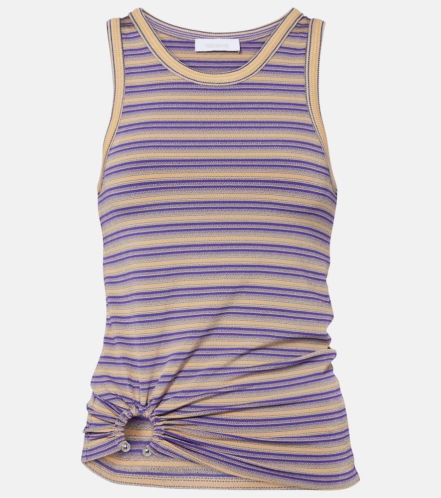 rabanne piercing gathered striped tank top
