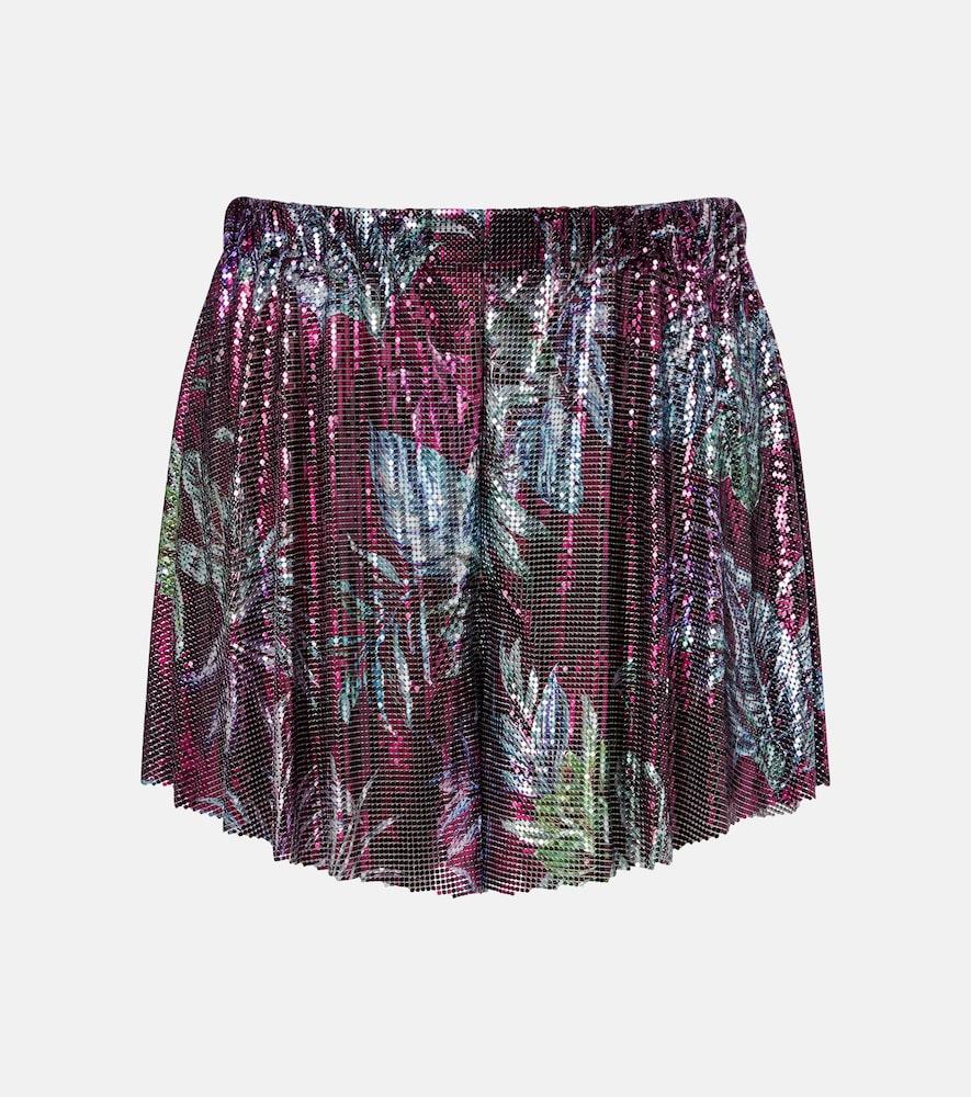 rabanne printed chainmail shorts