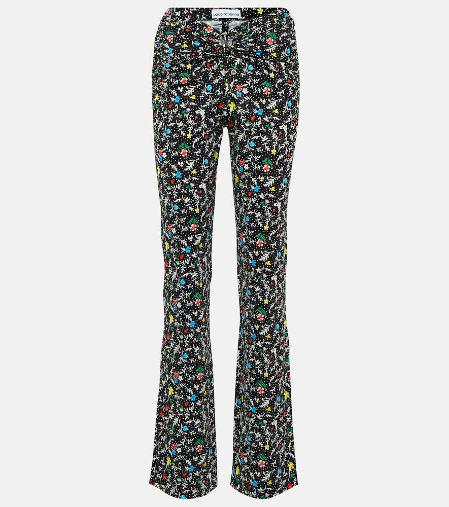 rabanne printed high-rise crêpe pants