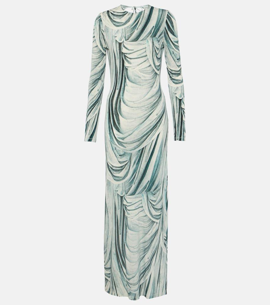 rabanne printed jersey maxi dress