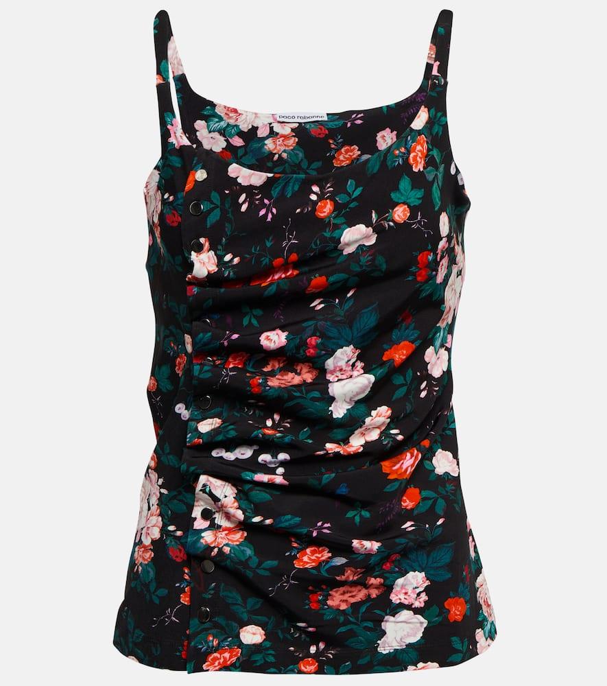 rabanne ruched floral top