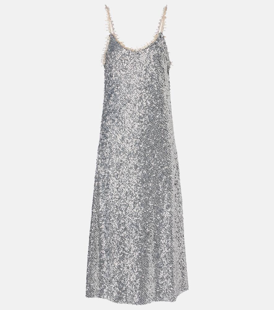 rabanne sequined midi dress