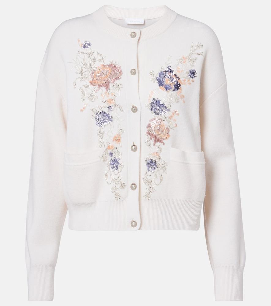 rabanne sequined wool and cashmere cardigan